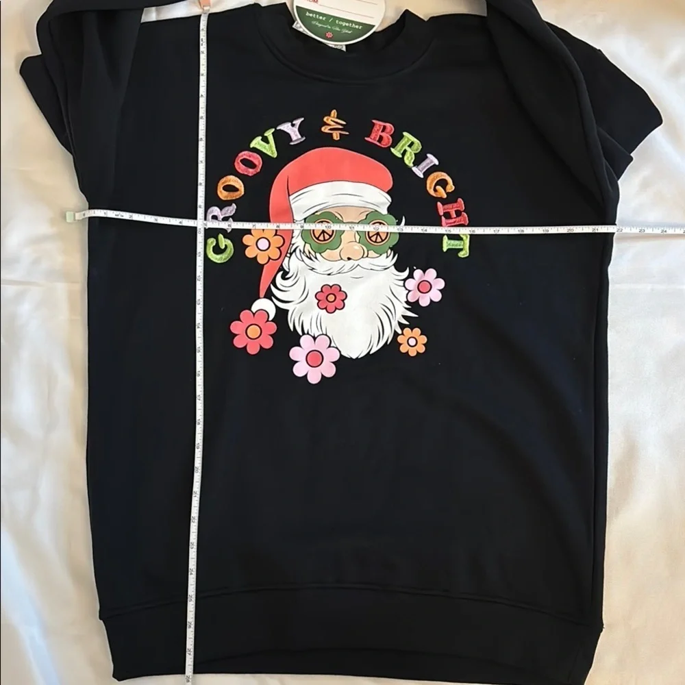 Better Together Groovy & Bright Black Sweater Unisex Size Small